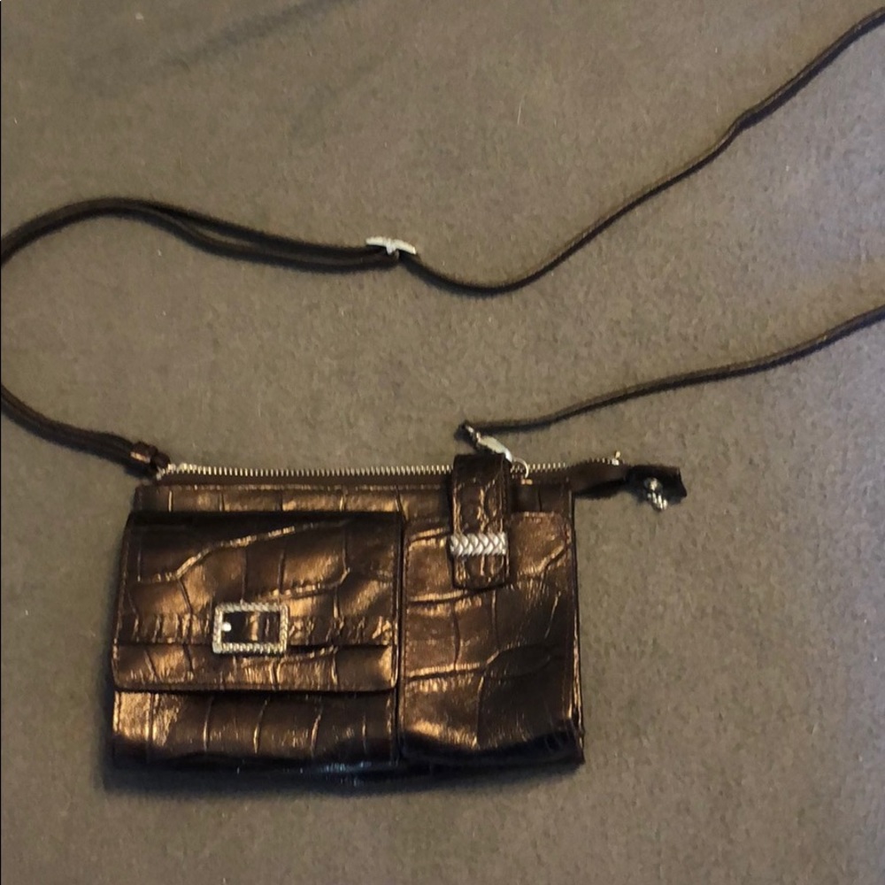 Brighton leather crossbody. Dark burgundy